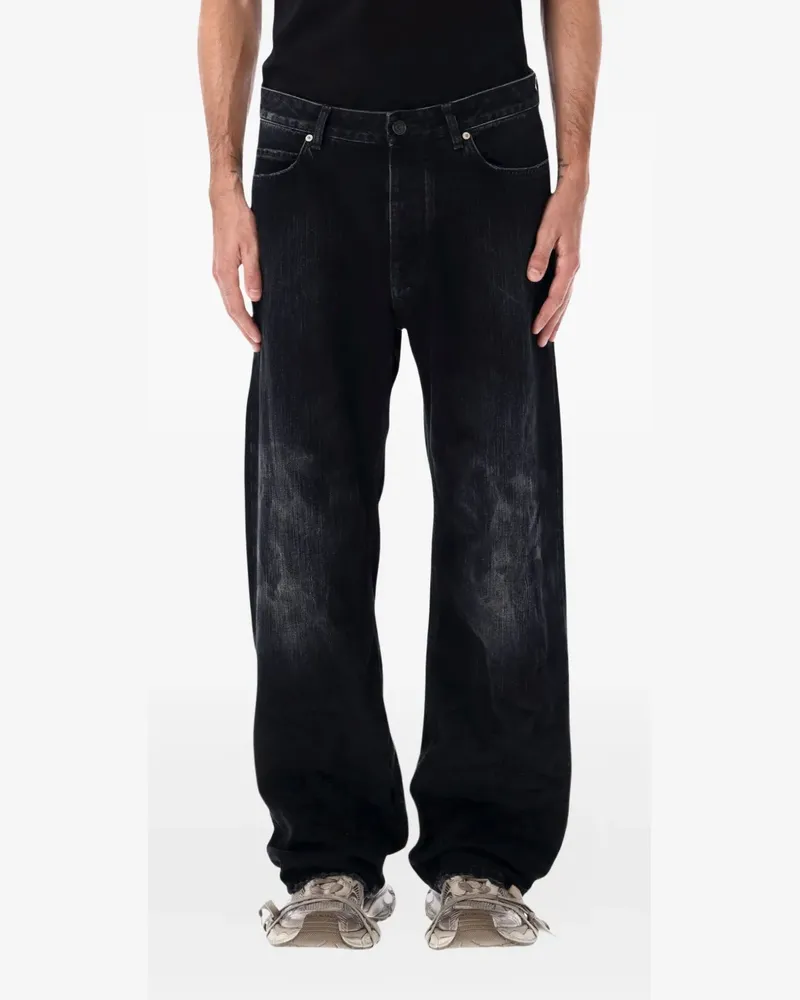 Balenciaga Jeans mit Logo-Patch - Schwarz Schwarz