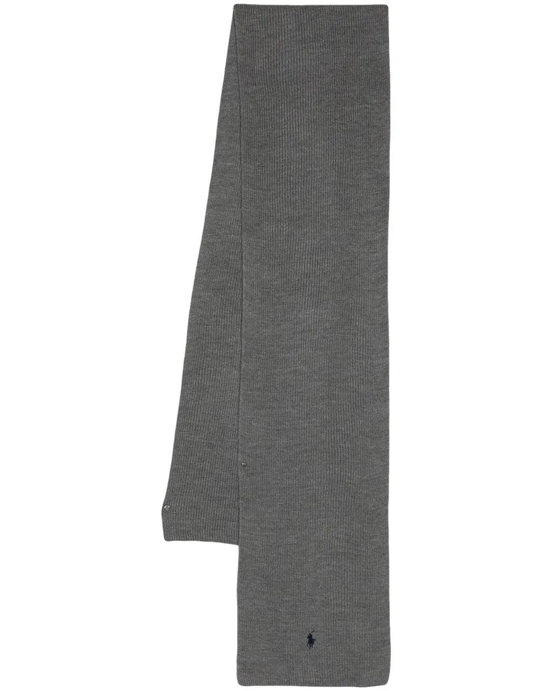 Ralph Lauren Gerippter Schal mit Logo-Stickerei - Grau Grau