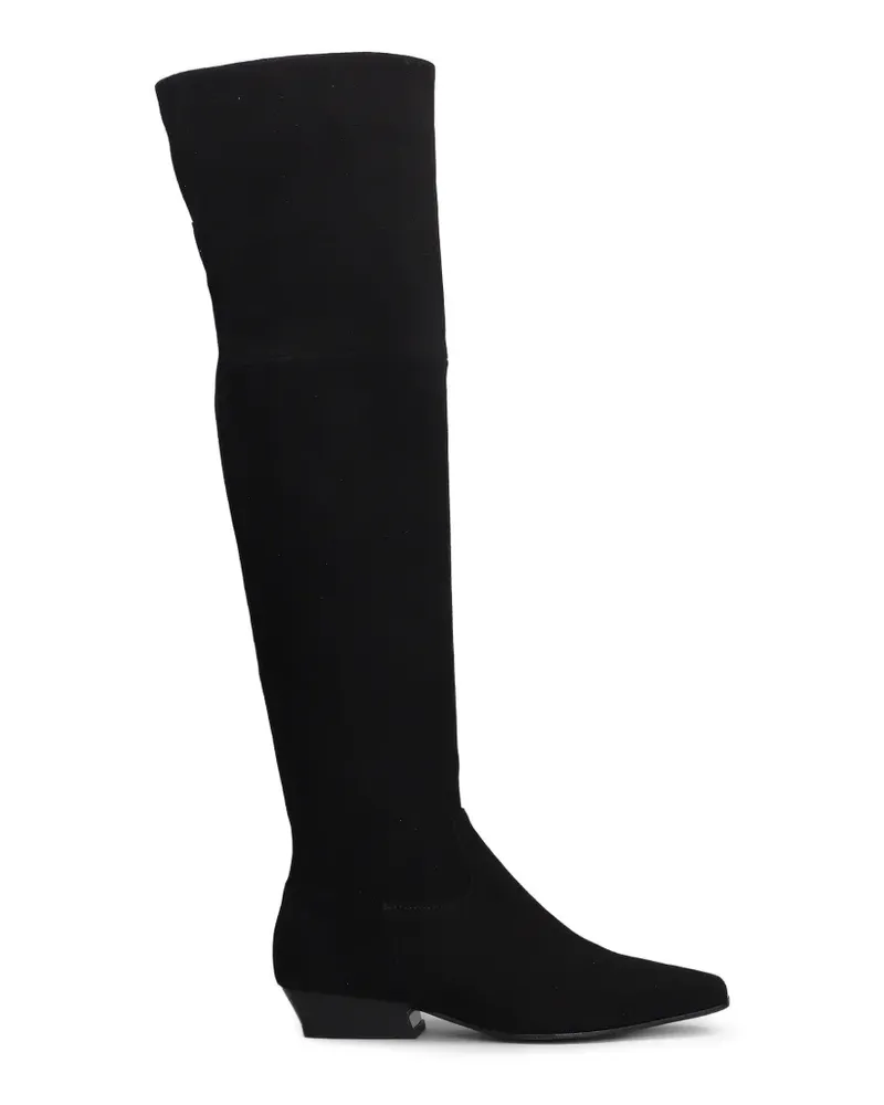 Julie Dee Wildlederstiefel mit spitzer Kappe - Schwarz Schwarz