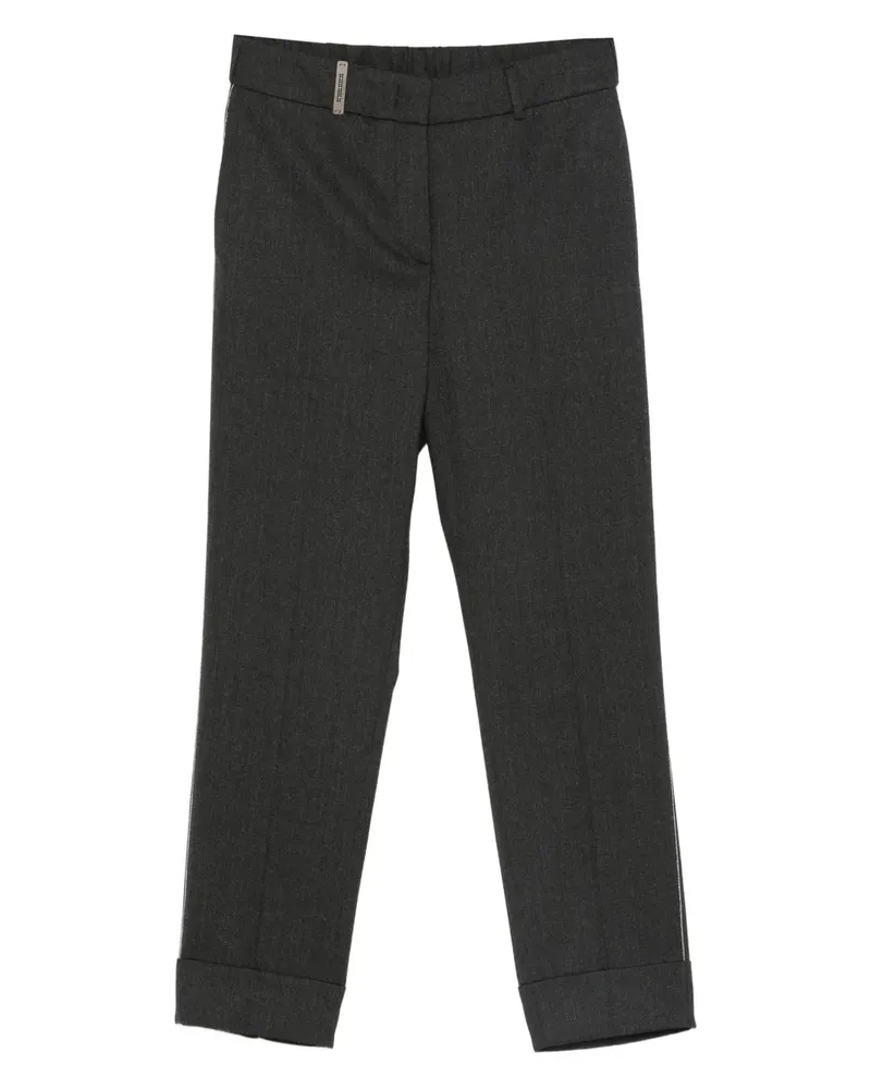 Peserico Cropped-Hose mit Umschlag - Grau Grau