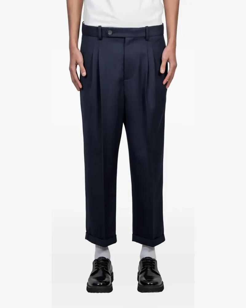 Drôle de Monsieur pleated cropped trousers - Blau Blau