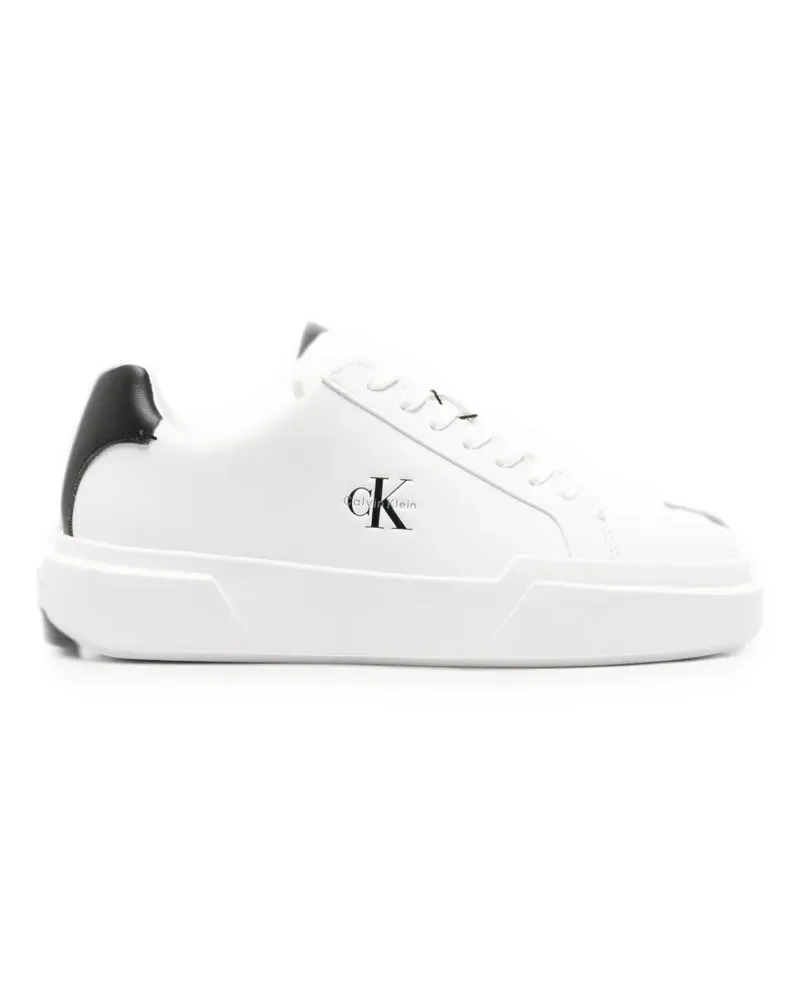 Calvin Klein logo-print leather sneakers - Weiß Weiß