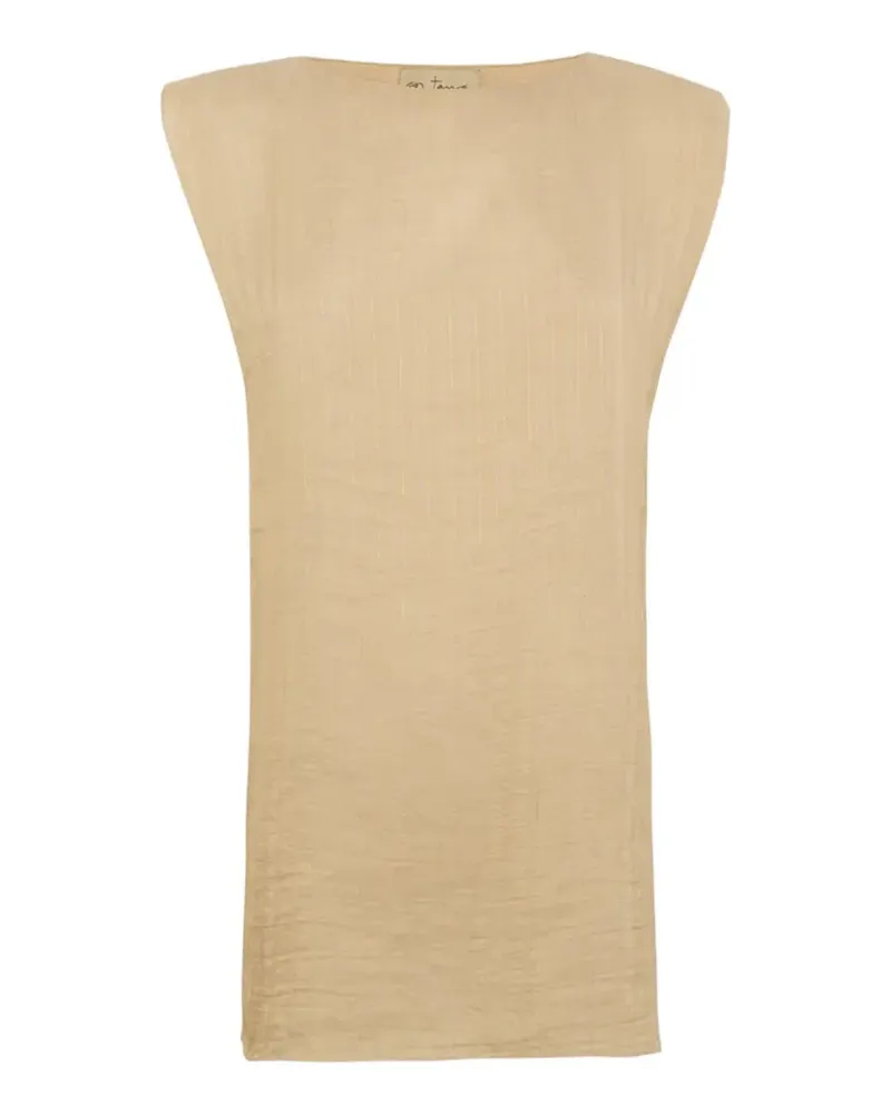 Cortana Ellis boat-neck top - Nude Nude