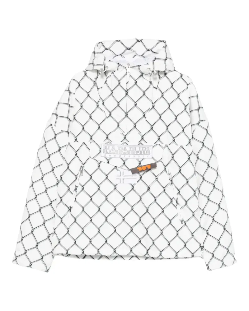 Napapijri graphic hooded coat - Weiß Weiß