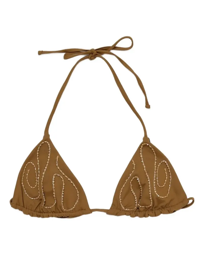 Paloma Wool Sharpie bead-embellished bikini top - Braun Braun