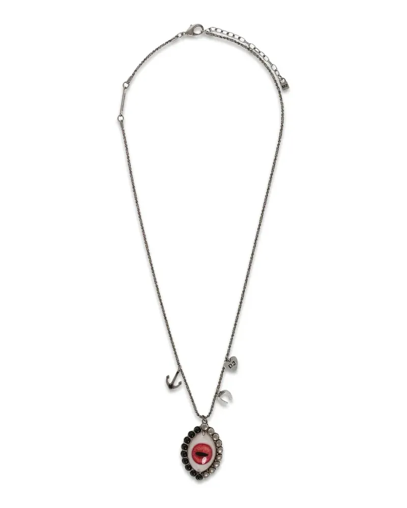 Dsquared2 Halskette mit E-Anhänger - Silber Silber