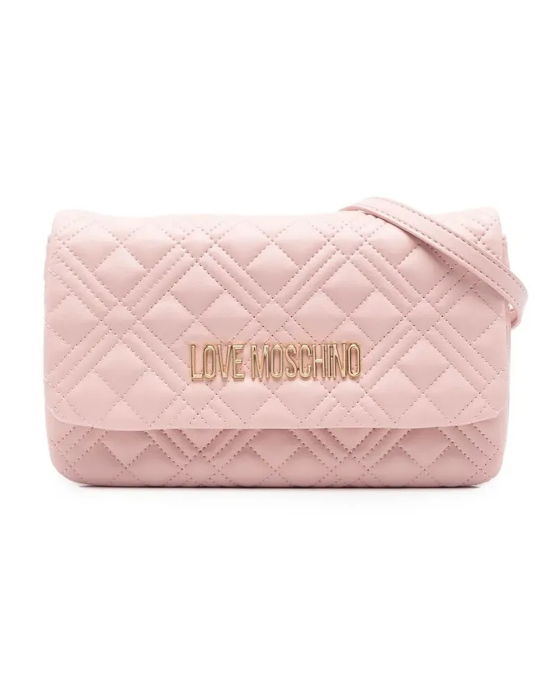 Moschino Gesteppte Umhängetasche mit Logo - Rosa Rosa