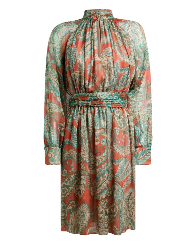 Etro Stehkragen-Minikleid mit Paisley-Print - Grün Grün