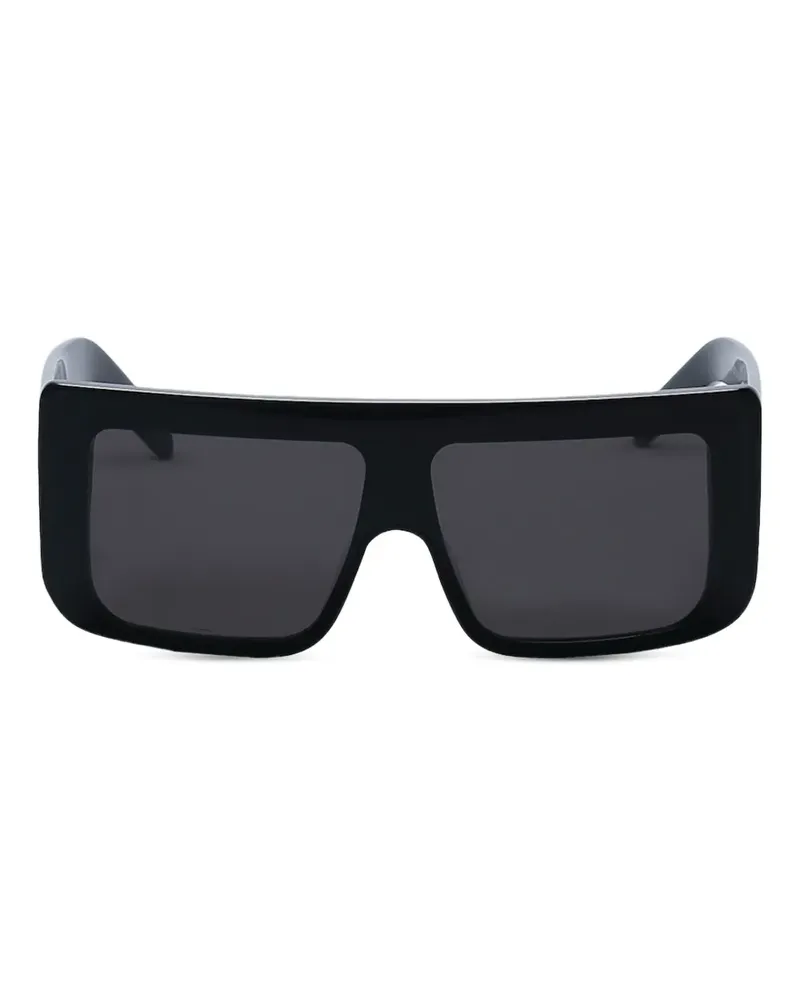 Rick Owens Eckige Documenta Sonnenbrille - Schwarz Schwarz