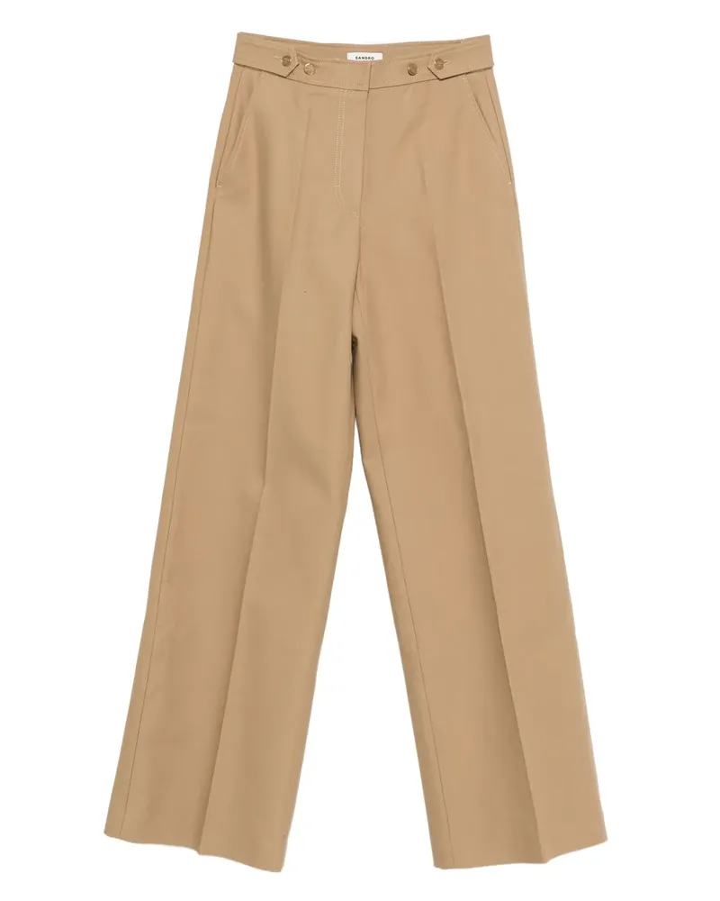 Sandro Weite Hose mit Knopfdetail - Nude Nude