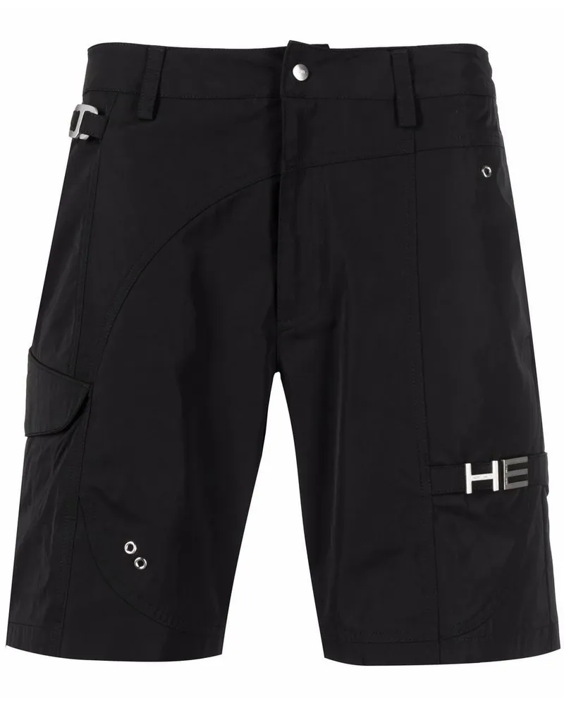 Heliot Emil Cargo-Shorts mit Logo - Schwarz Schwarz