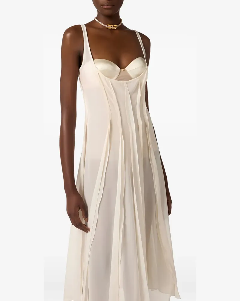 Elisabetta Franchi tulle midi dress - Nude Nude