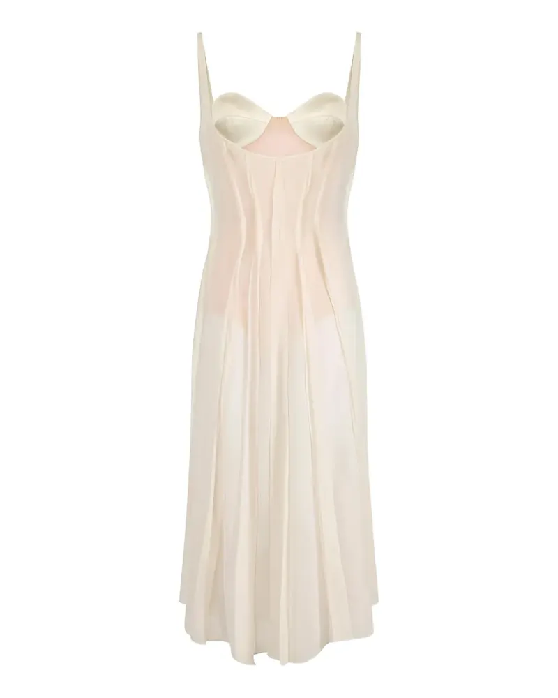 Elisabetta Franchi Midikleid aus Tüll - Nude Nude