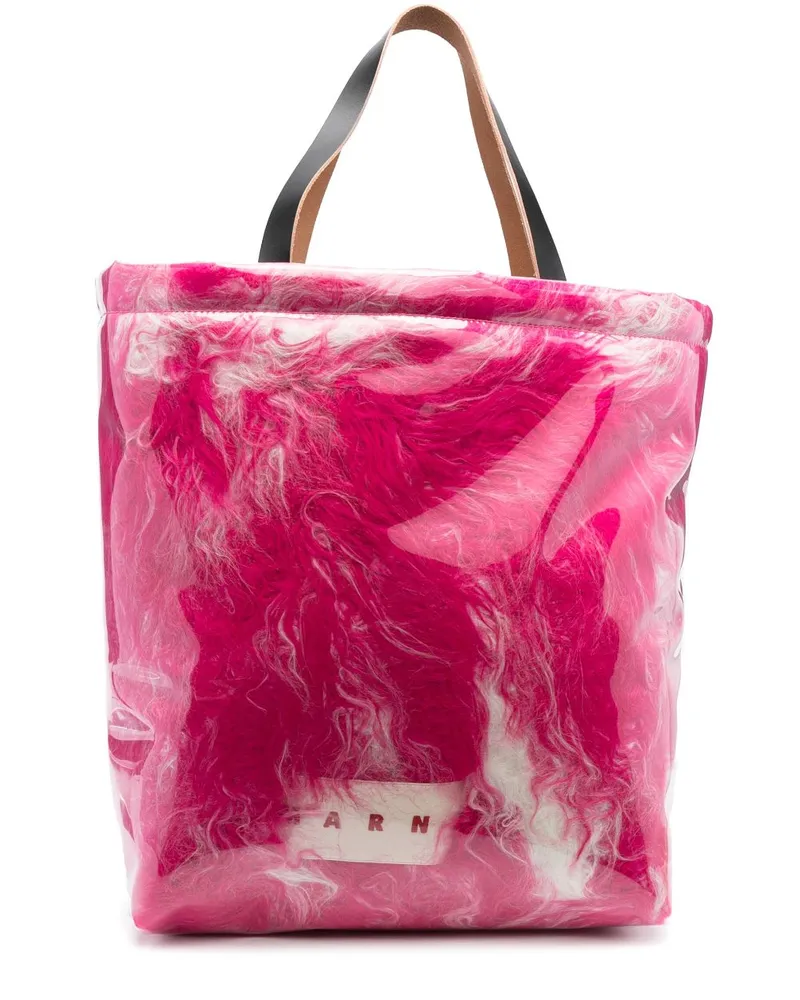 Marni Shopper mit Shearling - Rosa Rosa