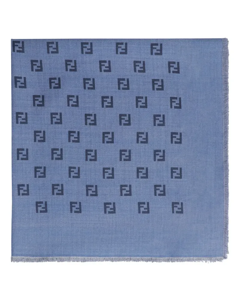 Fendi Schal mit Monogramm - Blau Blau