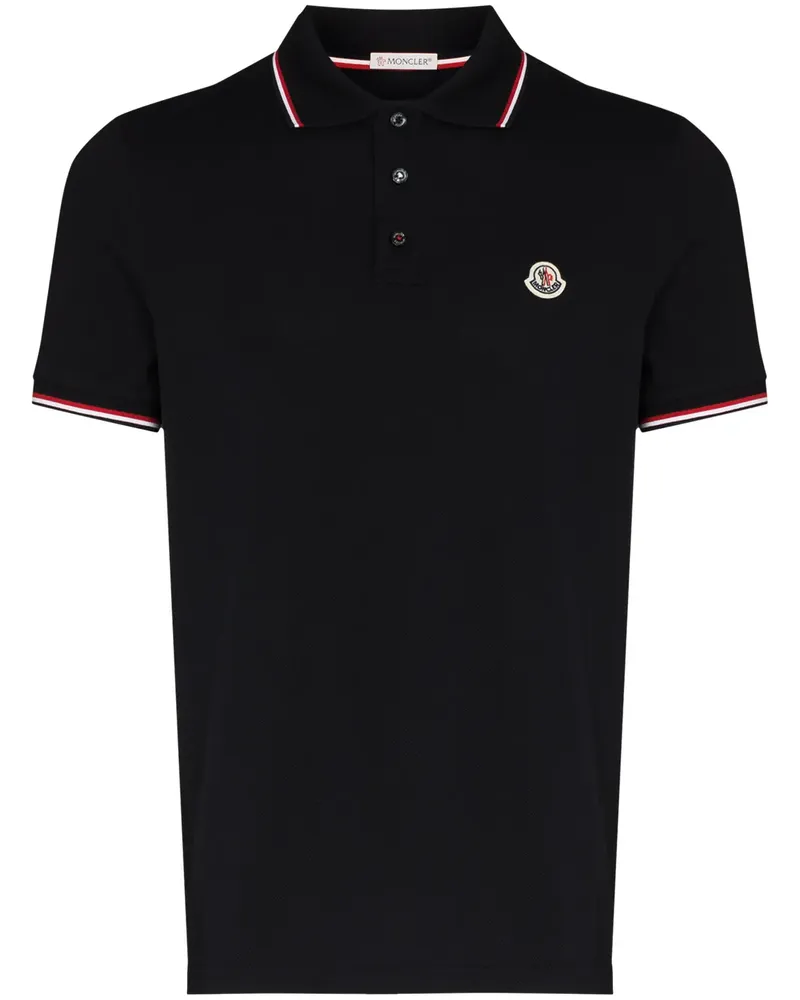 Moncler Poloshirt mit Logo-Patch - Blau Blau