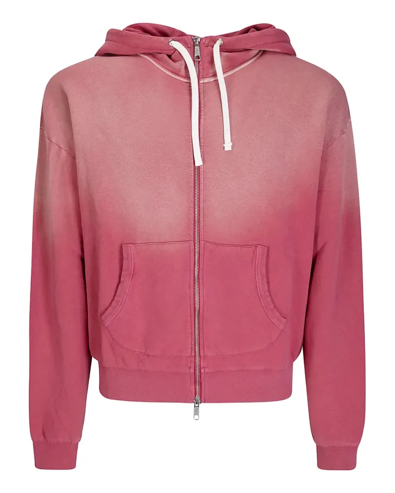 Brain Dead padded-elbow zip-up hoodie - Rot Rot