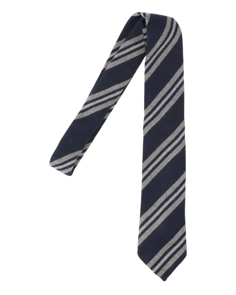 Finamore 1925 Krawatte mit diagonalen Streifen - Blau Blau
