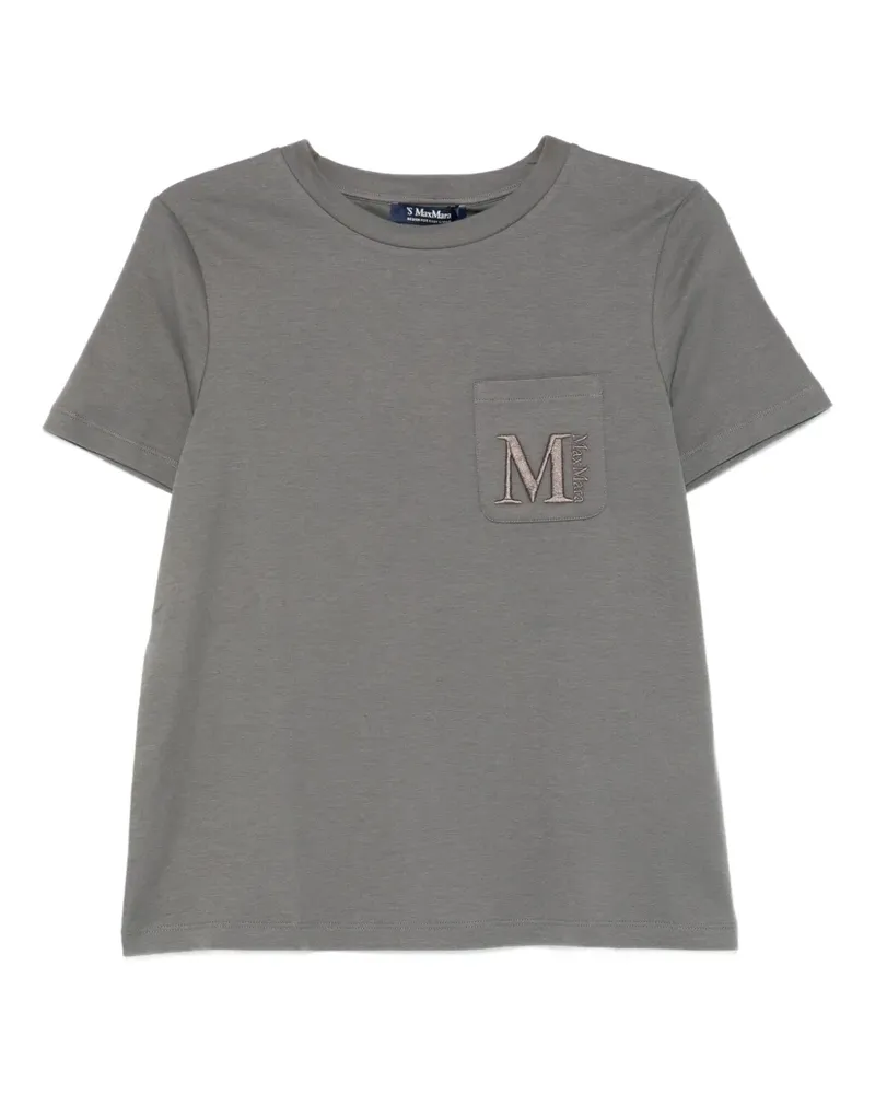 Max Mara Max Mara T-Shirt mit Logo-Stickerei - Grau Grau