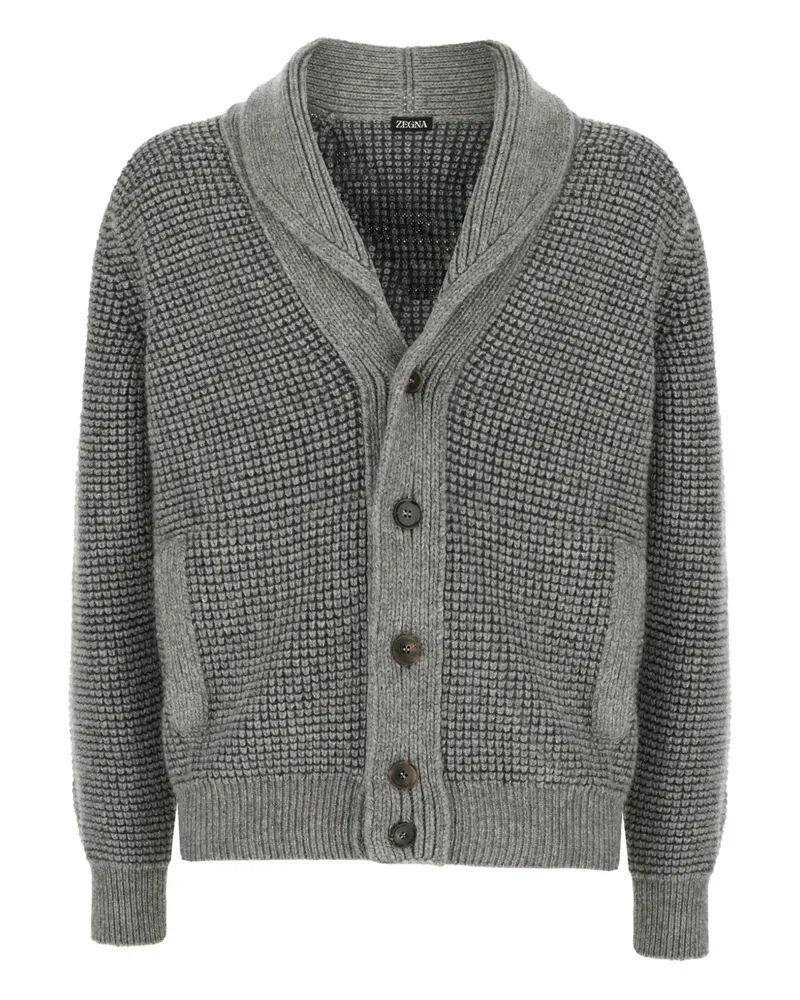 Ermenegildo Zegna buttoned shawl-collar cardigan - Grau Grau
