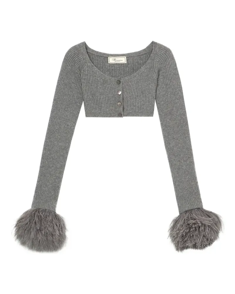 Blumarine Gerippter Cropped-Cardigan - Grau Grau