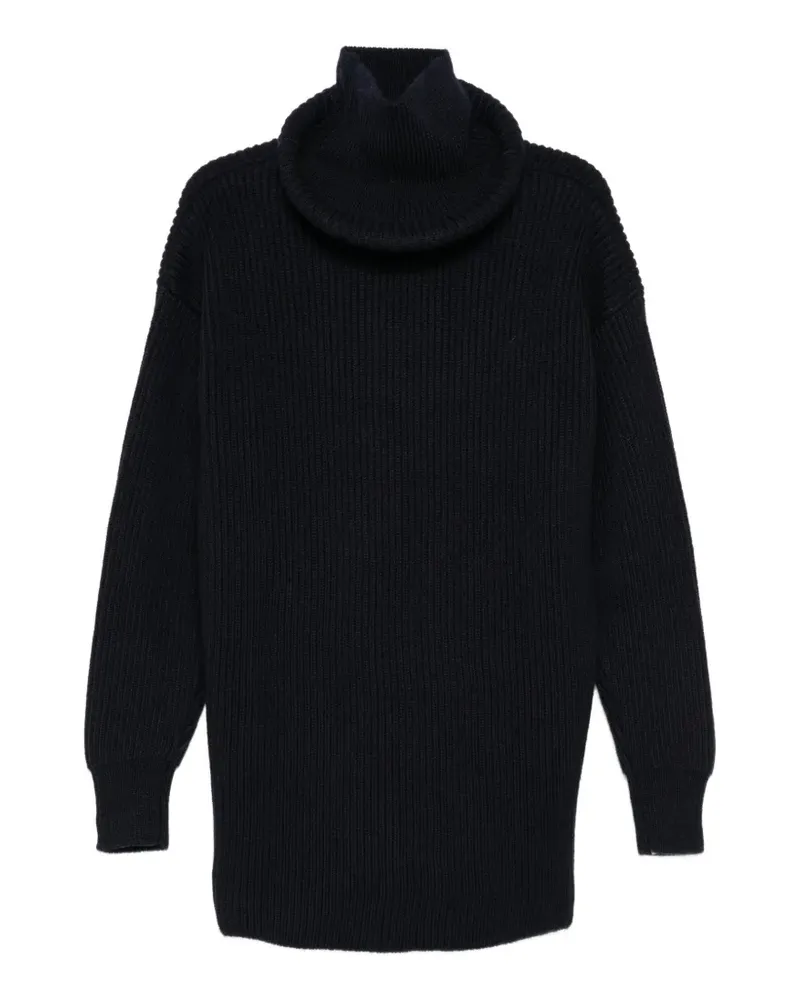 Balenciaga Gerippter Pullover mit Oversized-Ring - Blau Blau