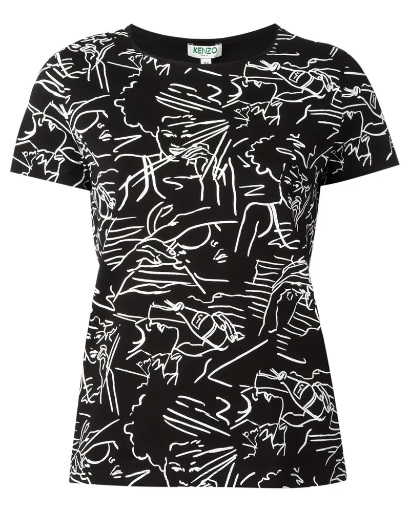 Kenzo T-Shirt mit Print - Schwarz Schwarz
