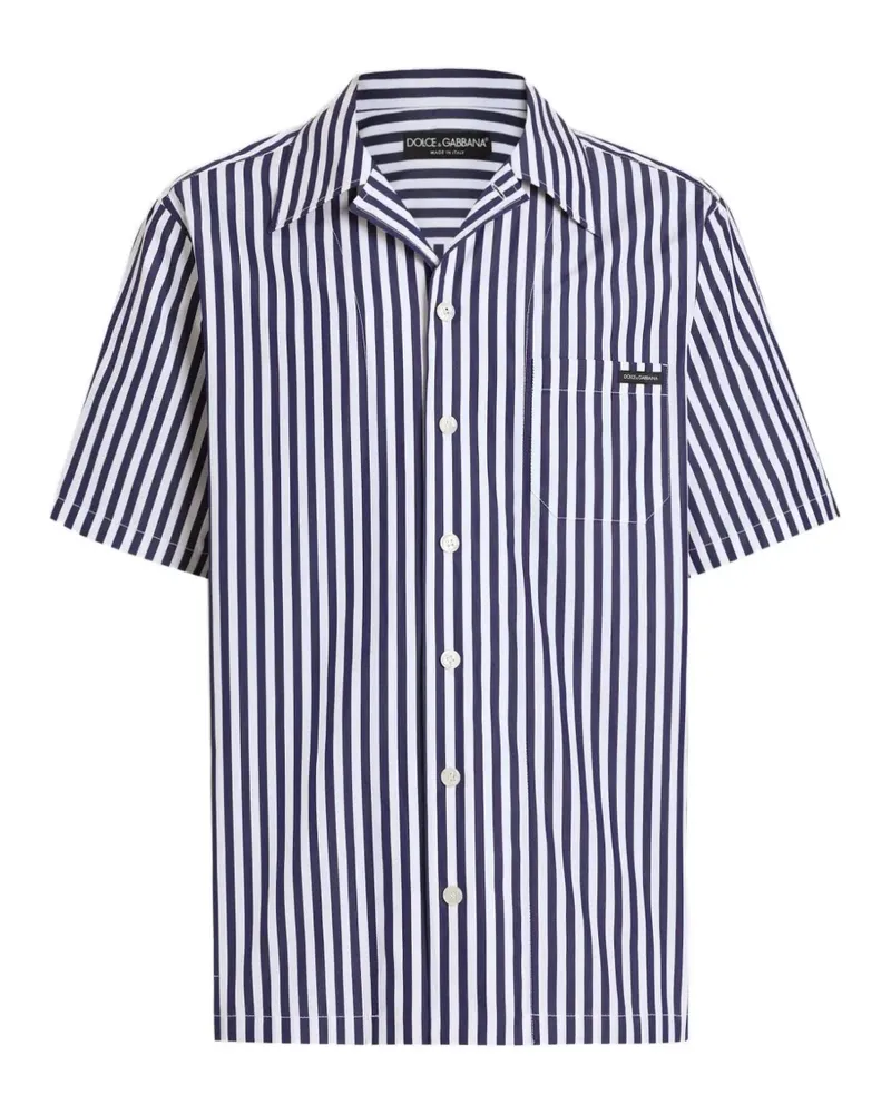 Dolce & Gabbana Gestreiftes Hawaiihemd - Blau Blau