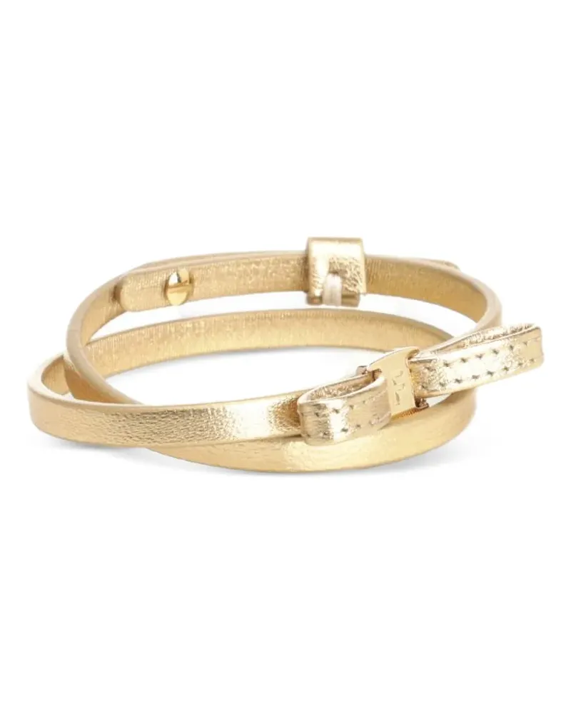 Ferragamo bow leather bracelet - Gold Gold