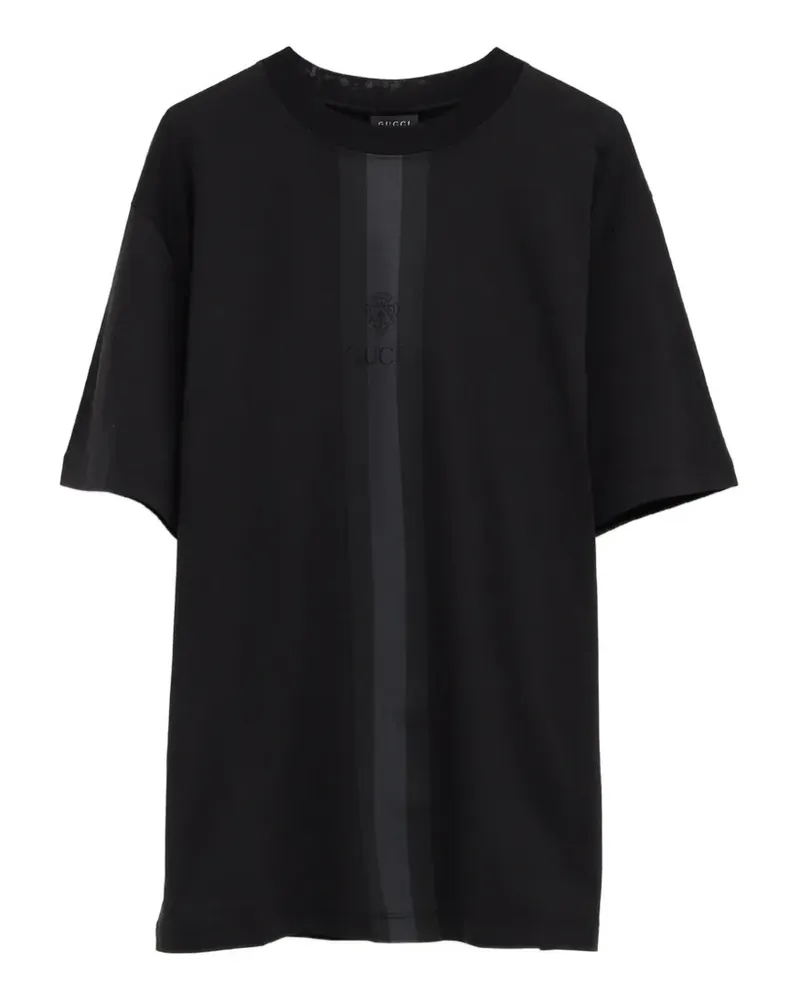 Gucci T-Shirt mit Webstreifen - Schwarz Schwarz