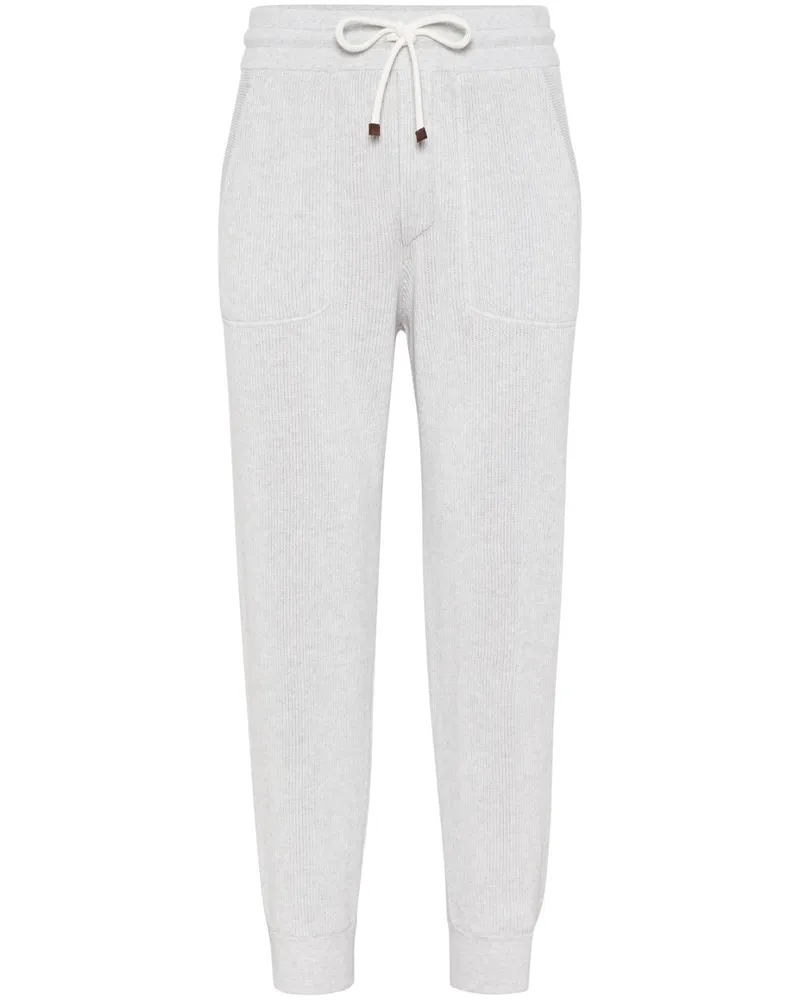Brunello Cucinelli Jogginghose mit Jersey-Struktur - Weiß Weiß