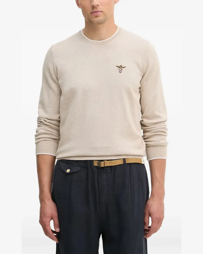 Aeronautica Militare logo-embroidered sweater - Nude Nude