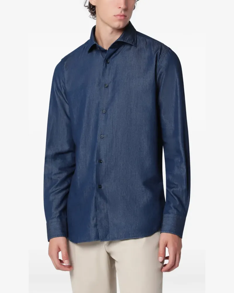 XACUS Hemd in Jeansoptik - Blau Blau