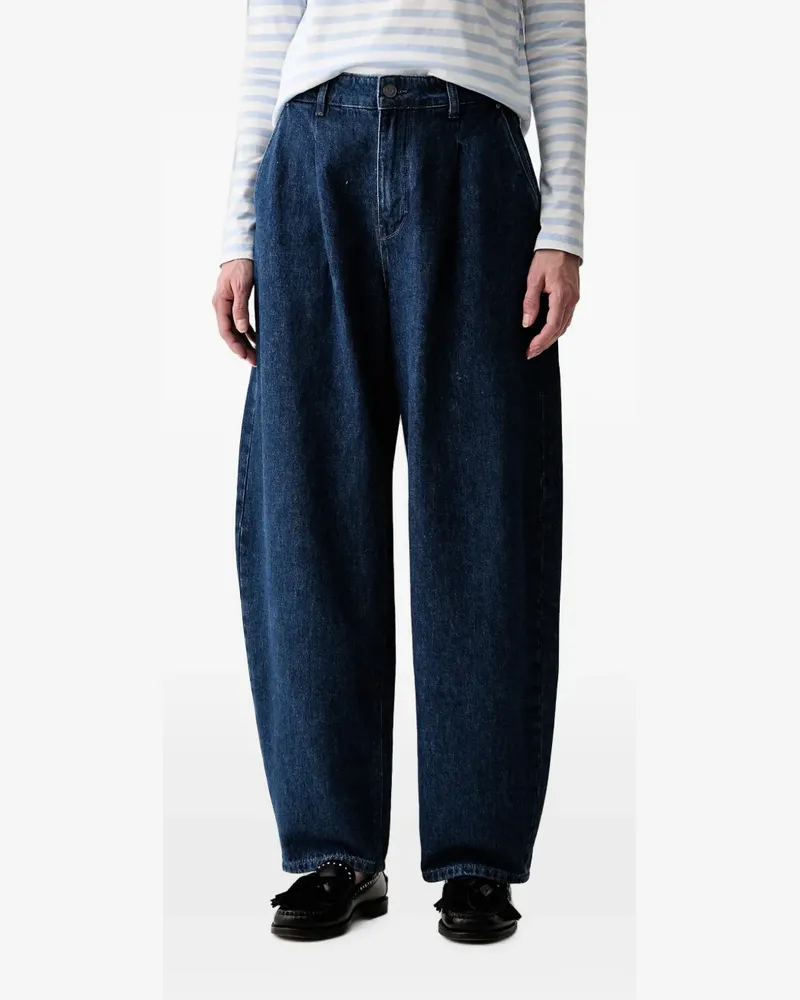 Karl Lagerfeld embroidered-logo pleated jeans - Blau Blau
