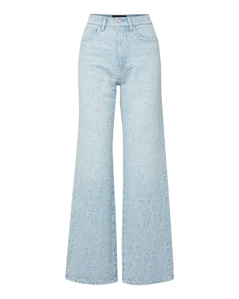 Veronica Beard Taylor floral-embroidery high-rise jeans - Blau Blau