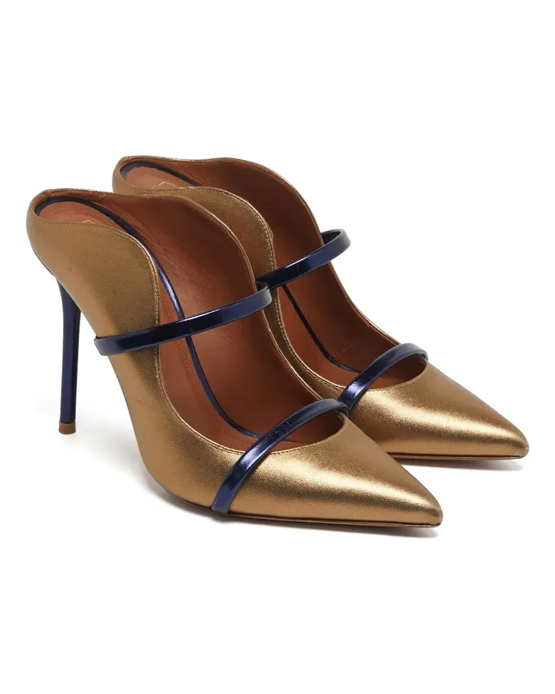 Malone Souliers Maureen Mules mit geschwungenem Riemen - Gold Gold
