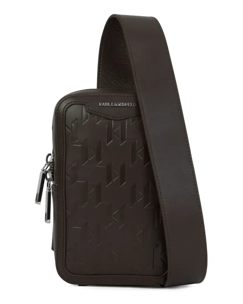Karl Lagerfeld Loom Tasche mit Prägung - Braun Braun