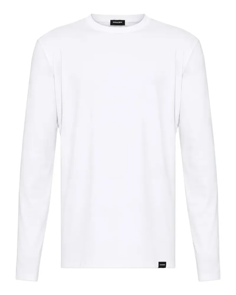 Dsquared2 Langarmshirt mit Logo-Patch - Weiß Weiß