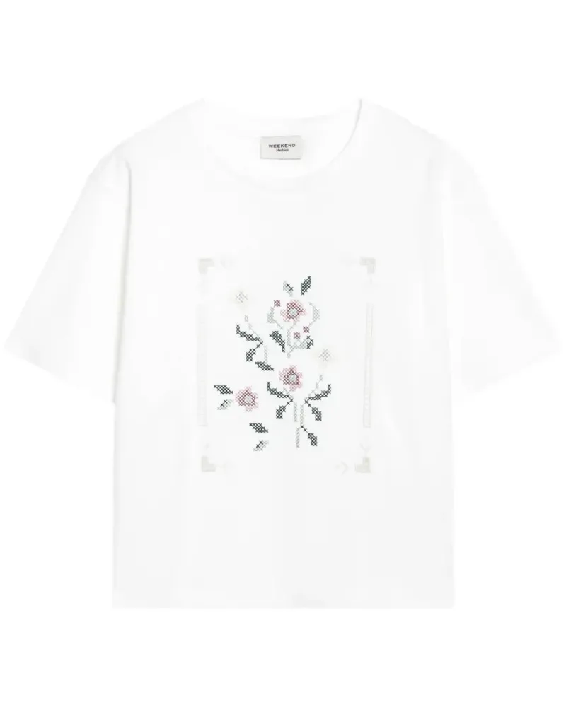 Max Mara T-Shirt mit rundem Ausschnitt - Weiß Weiß