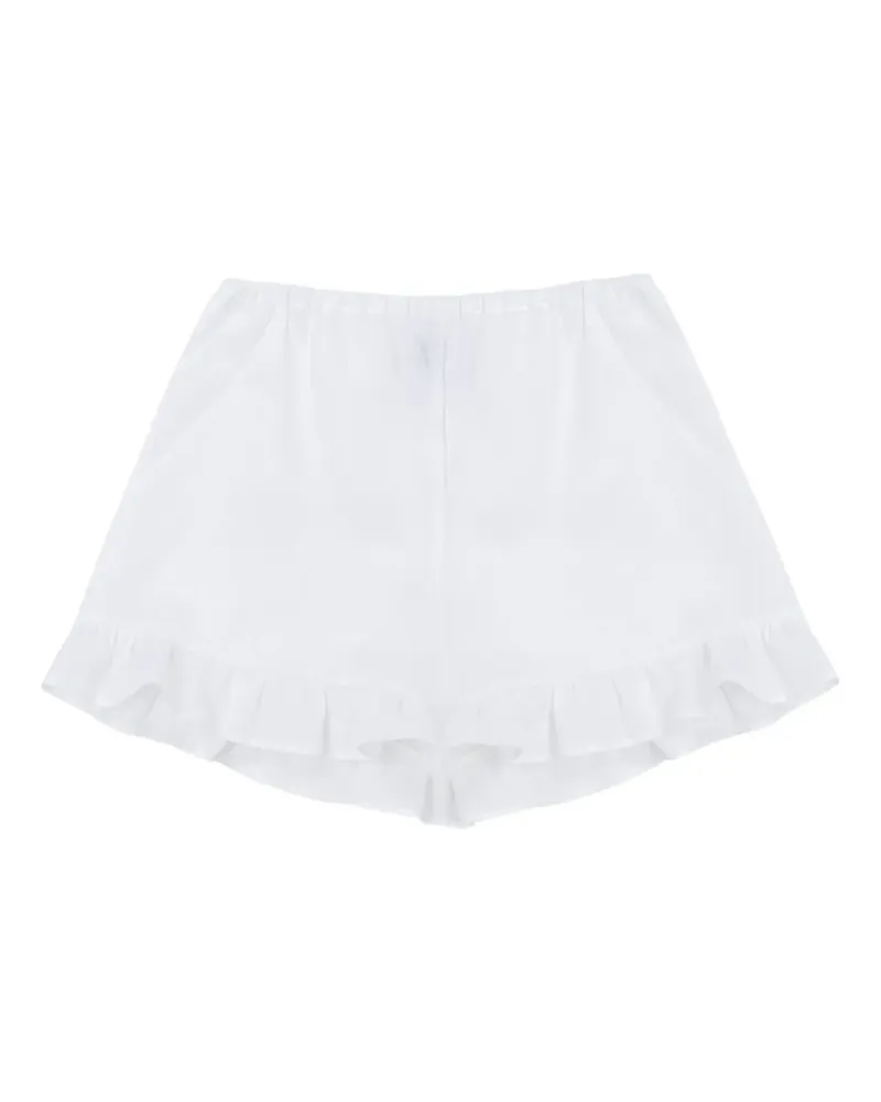 SLEEPER Shorts mit Rüschensaum - Weiß Weiß