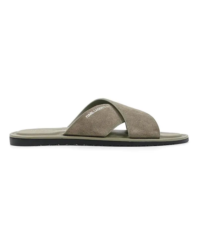 Karl Lagerfeld criss-cross suede slides - Grün Grün
