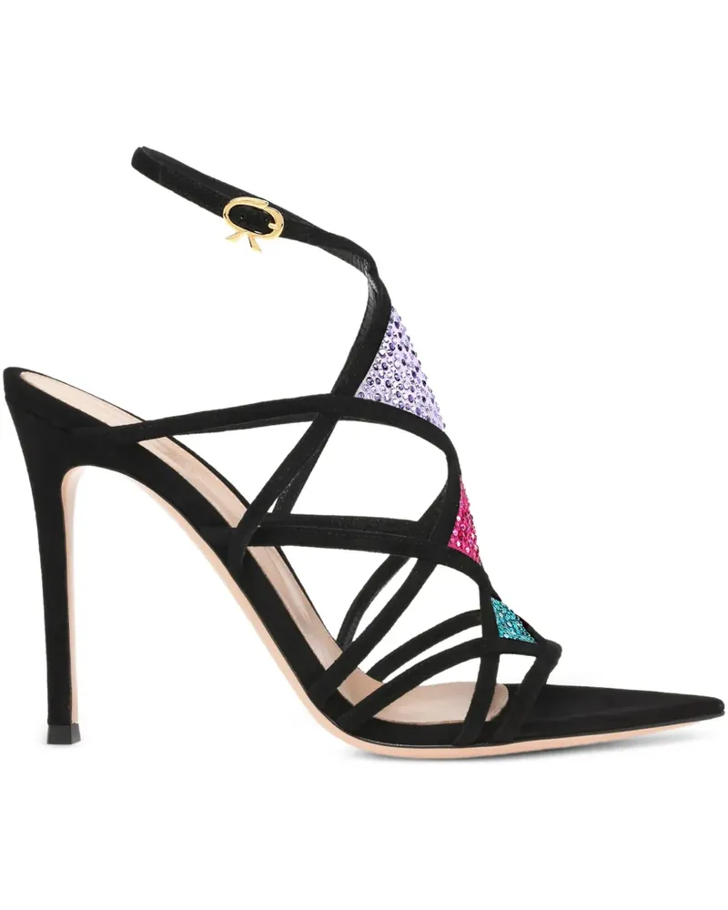 Gianvito Rossi Confetti Sandalen mit verziertem Riemen 105mm - Schwarz Schwarz