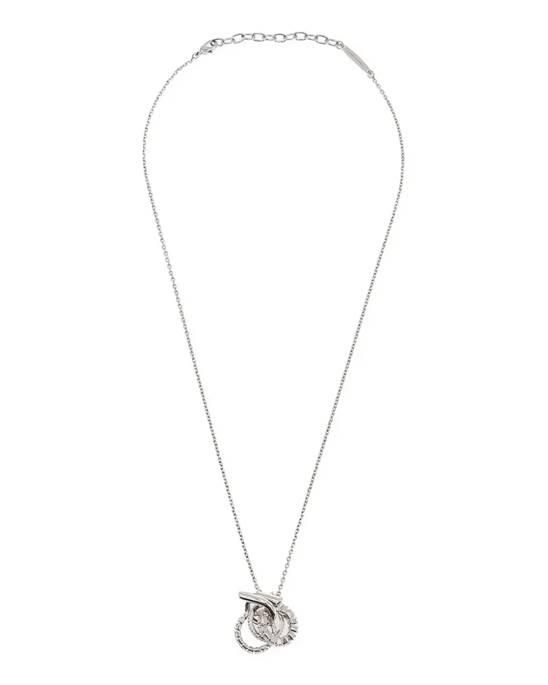 Ferragamo Gancini crystal-embellished necklace - Silber Silber