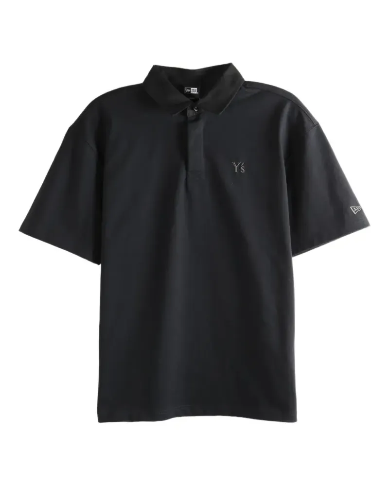 Yohji Yamamoto x New Era embroidered logo polo shirt - Schwarz Schwarz