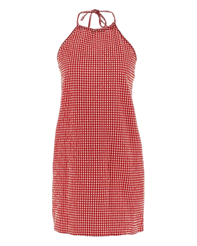 Hunza G Neckholder-Minikleid mit Vichy-Karo - Rot Rot