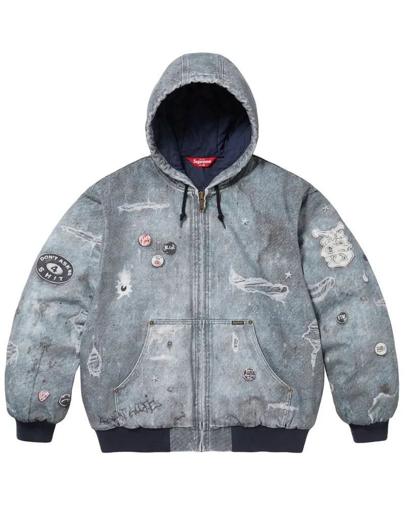 Supreme Being Trompe oeil Bomberjacke - Blau Blau