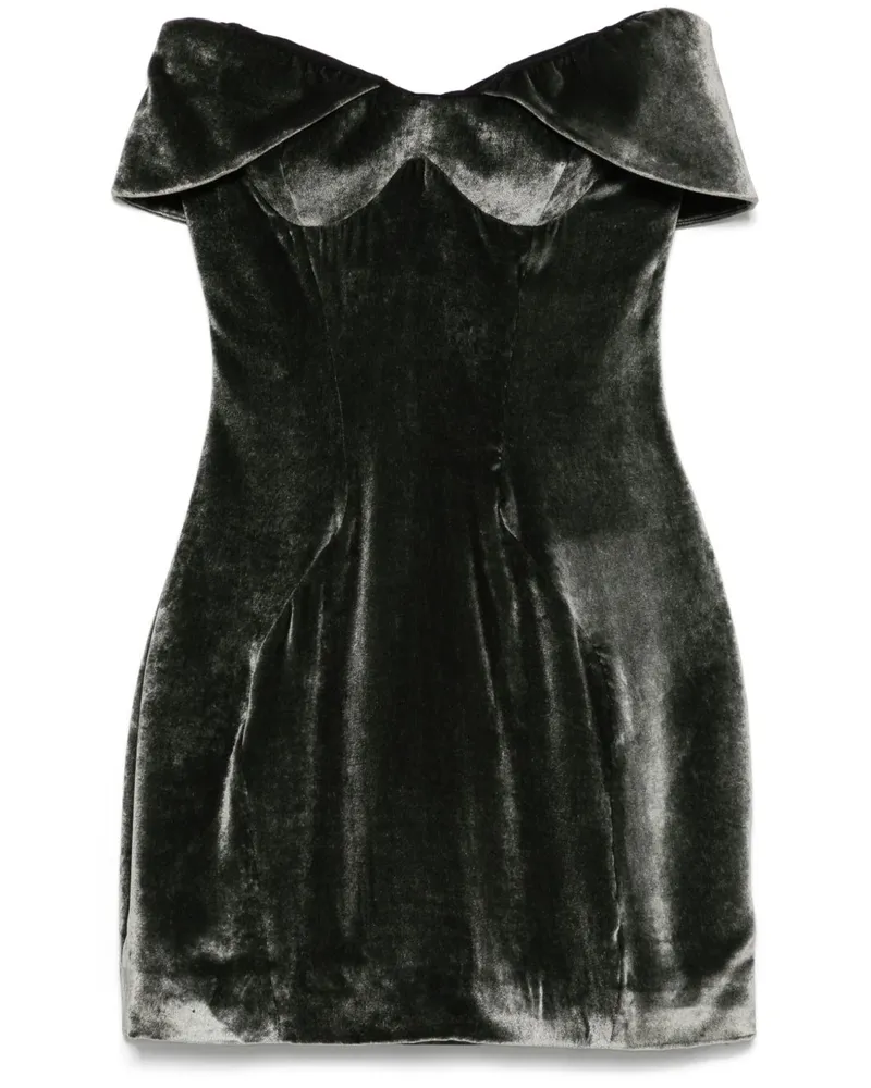 Thierry Mugler Minikleid aus Samt - Grau Grau