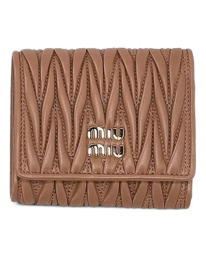 Miu Miu logo-lettering wallet - Braun Braun