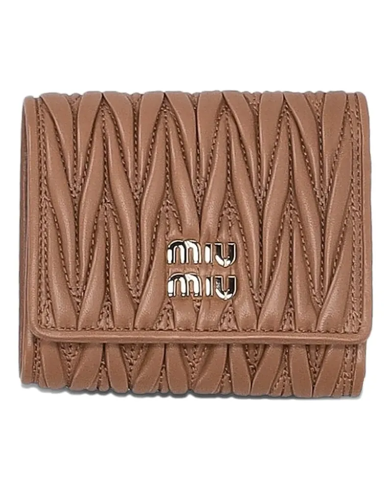 Miu Miu logo-lettering wallet - Braun Braun