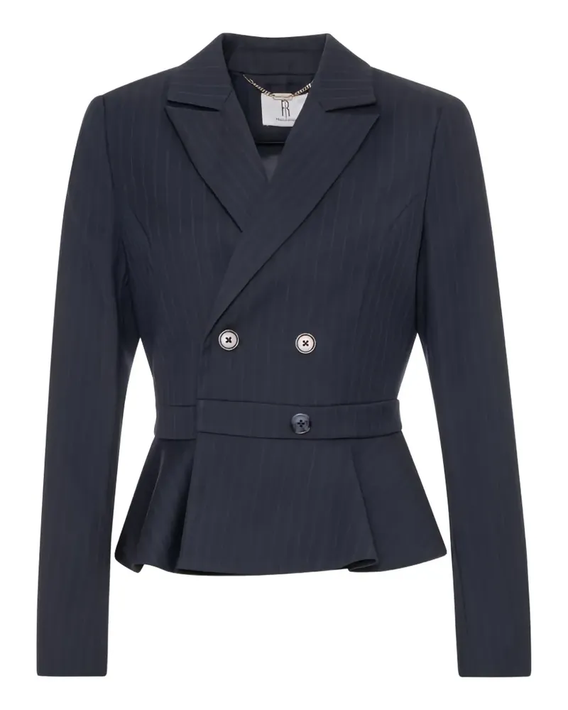 Fracomina Blazer mit Nadelstreifen und Schößchen - Blau Blau